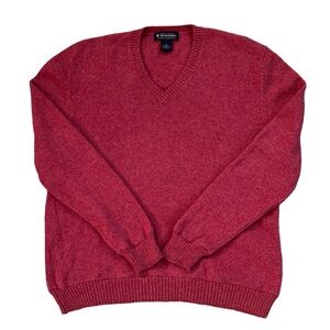 Brooks Brothers Men’s‎ Red V-Neck Scottish Lambswool Sweater Size Xlarge